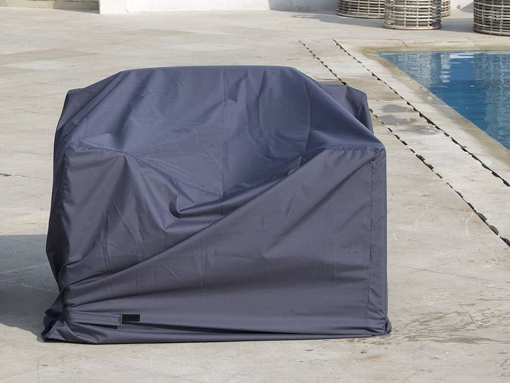 Sofá modular exterior de aluminio con cuerda trenzada y cojines tapizados Ona de Skyline - 15