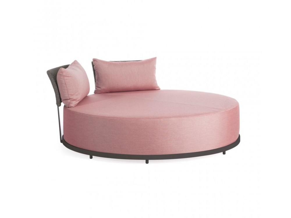 Daybed de aluminio y tiras de cuerda trenzada con cojines tapizados Ona de Skyline - 2