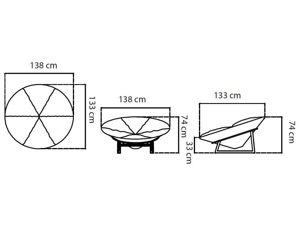 Sillón redondo exterior de aluminio y tiras de fibra trenzada Ona de Skyline Design - 4