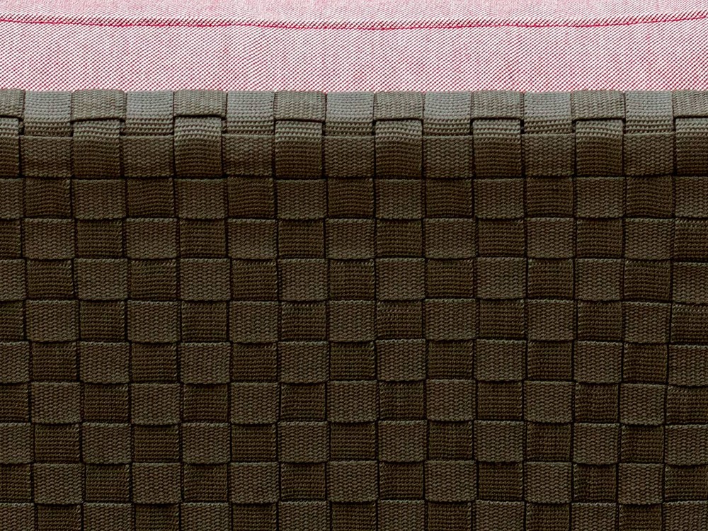 Tumbona de aluminio y tiras de cuerda trenzada con cojines tapizados Ona de Skyline Design - 5