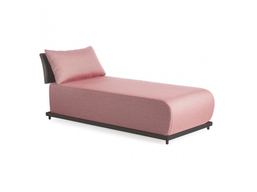 Tumbona de aluminio y tiras de cuerda trenzada con cojines tapizados Ona de Skyline Design - 2