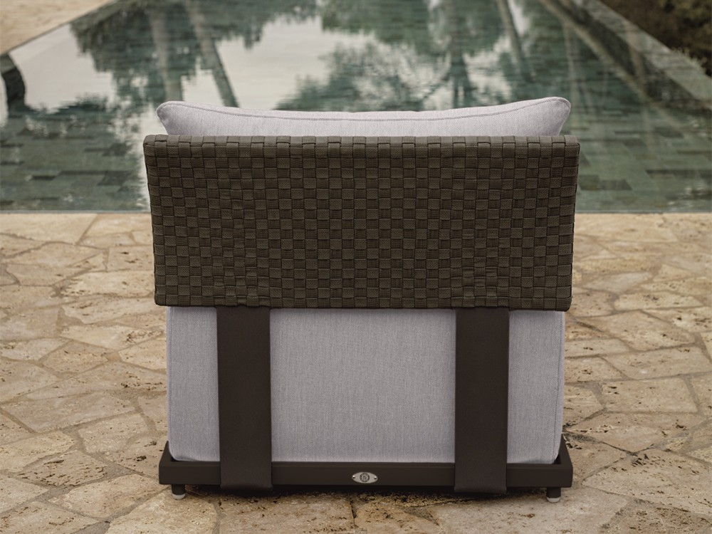 Tumbona de aluminio y tiras de cuerda trenzada con cojines tapizados Ona de Skyline Design - 3