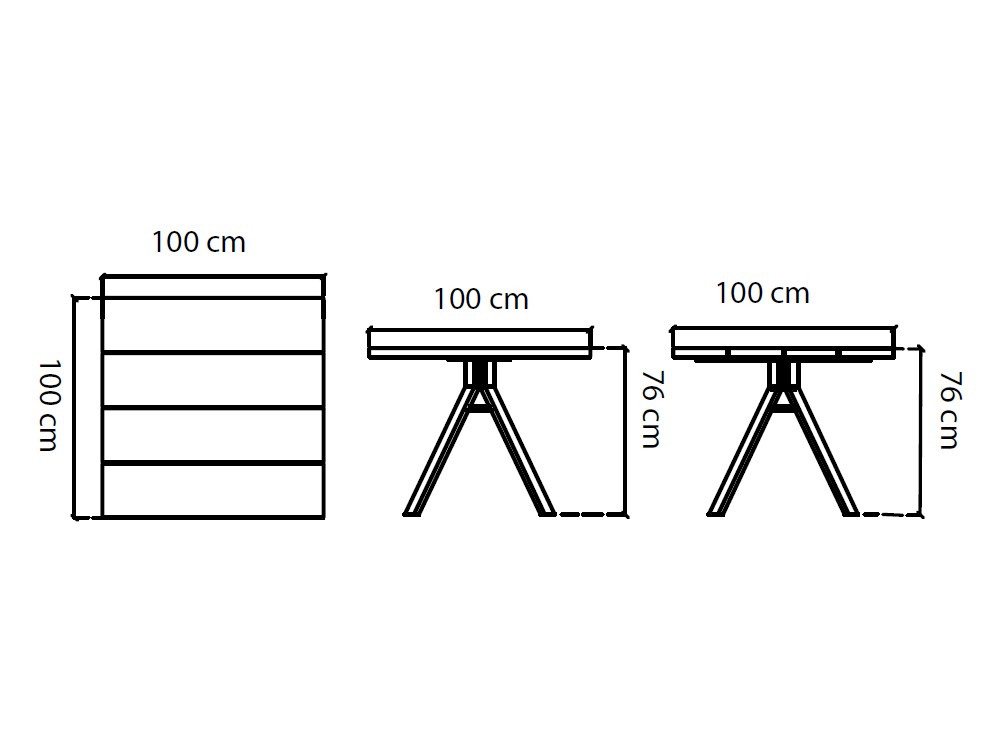 Mesa cuadrada o redonda de teca Alaska