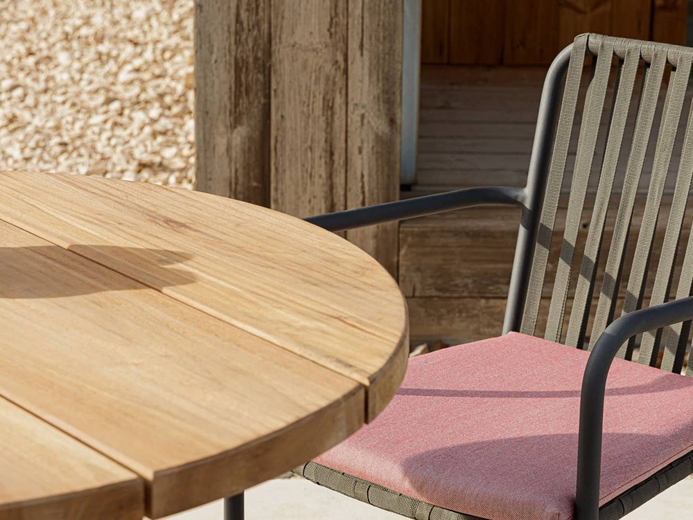 Mesa cuadrada o redonda de teca Alaska