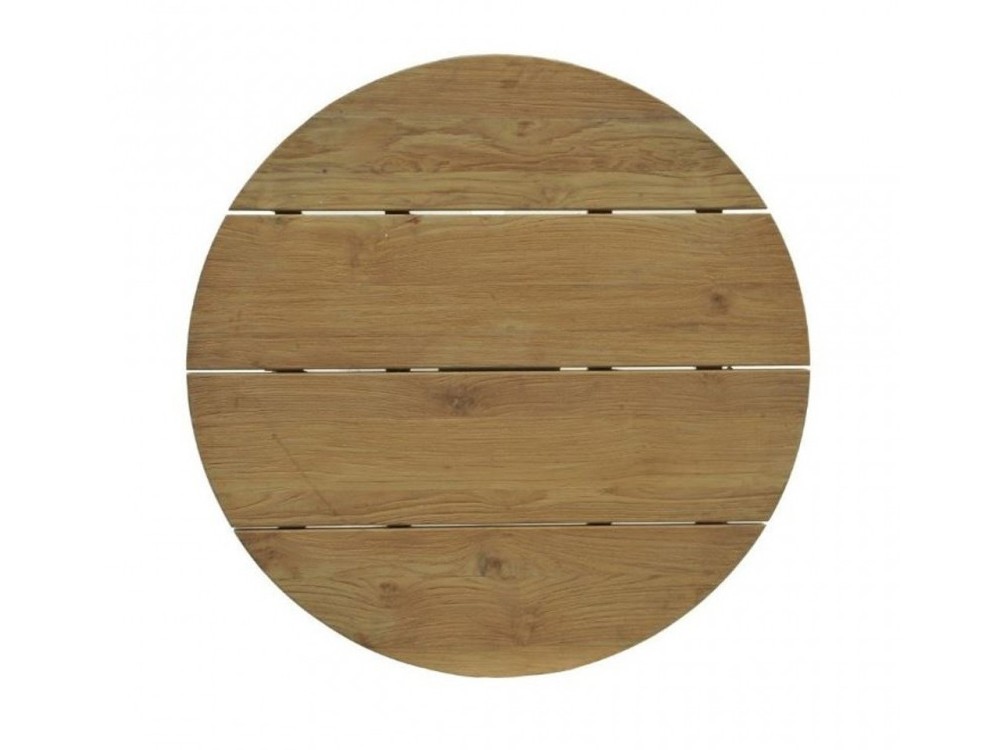 Mesa auxiliar redonda o cuadrada de teca y aluminio Alaska de Skyline Design - 7