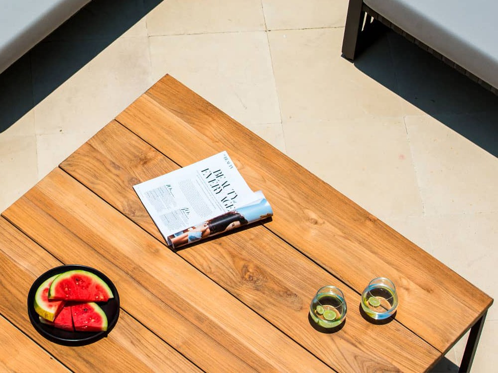 Mesa de centro teca y aluminio Horizon de Skyline Design - 9