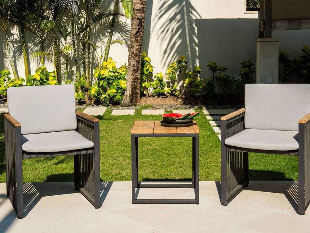 Mesa auxiliar de madera de teca y aluminio  Nautic de Skyline Design - 3