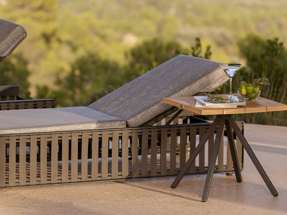 Tumbona de aluminio y cinta Horizon de Skyline Design - 4