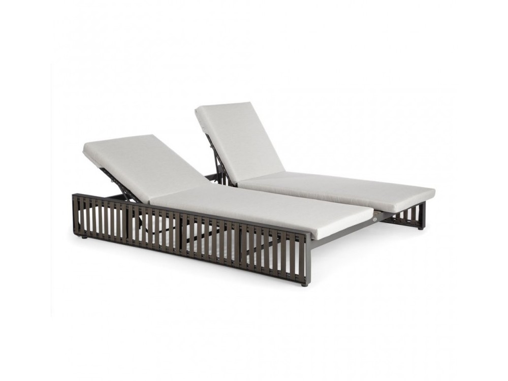 Tumbona doble de aluminio y cinta Horizon de Skyline Design - 2