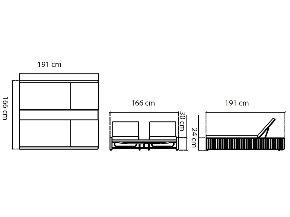 Tumbona doble de aluminio y cinta Horizon de Skyline Design - 3
