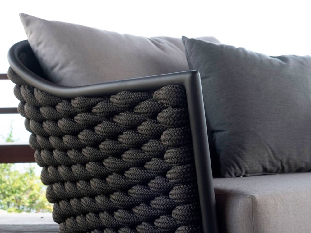 Sillón de exterior de aluminio y cuerda trenzada Serpent de Skyline Design - 8