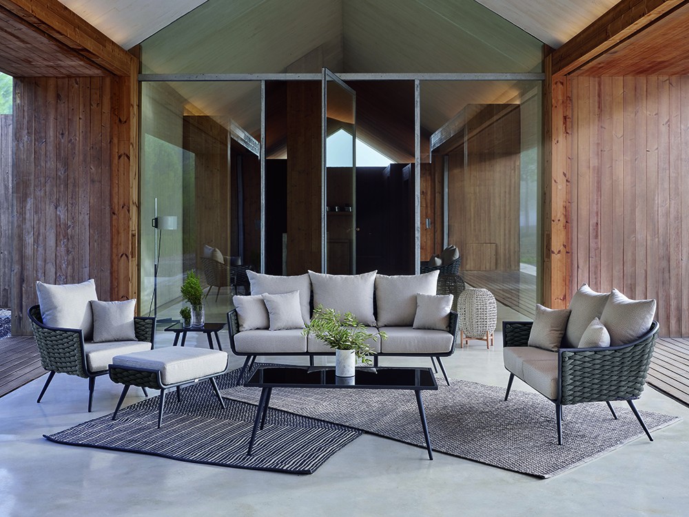 Sillón de exterior de aluminio y cuerda trenzada Serpent de Skyline Design - 3