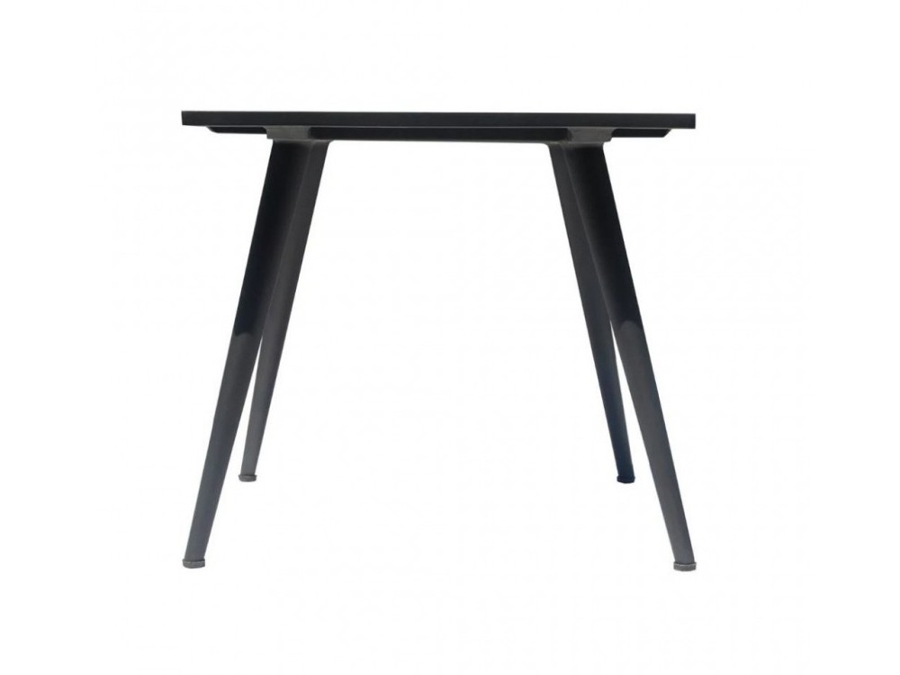 Mesa auxiliar con estructura de aluminio y sobre de cristal fumé Serpent de Skyline Design - 4