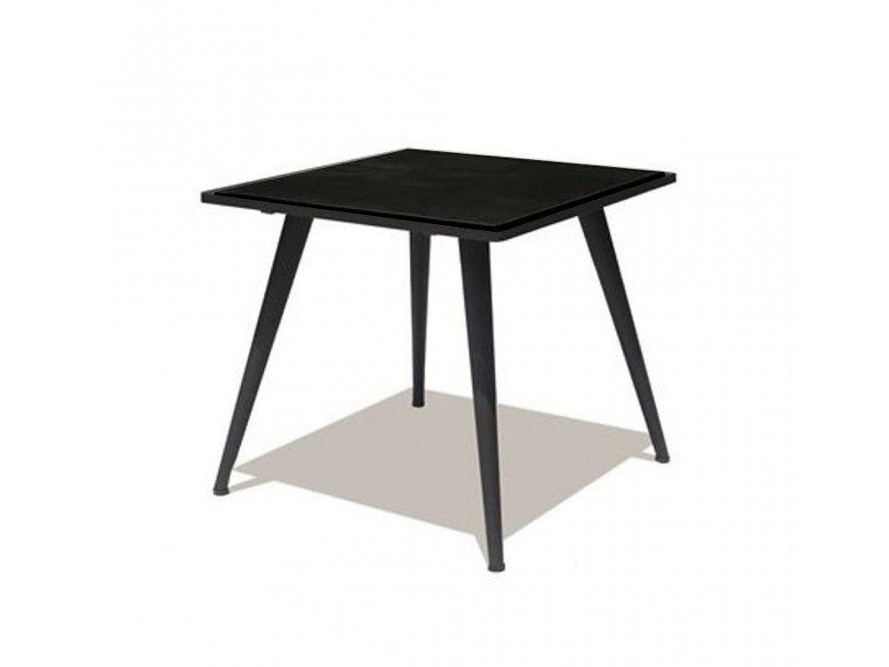 Mesa auxiliar con estructura de aluminio y sobre de cristal fumé Serpent de Skyline Design - 2