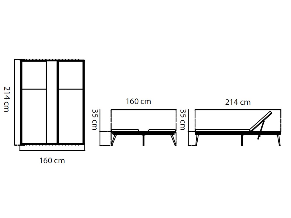 Tumbona doble de aluminio y cuerda trenzada con colchonetas tapizadas Serpent de Skyline Design - 3