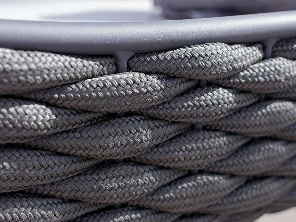 Daybed de aluminio y cuerda trenzada con colchoneta tapizada Serpent de Skyline Design - 6