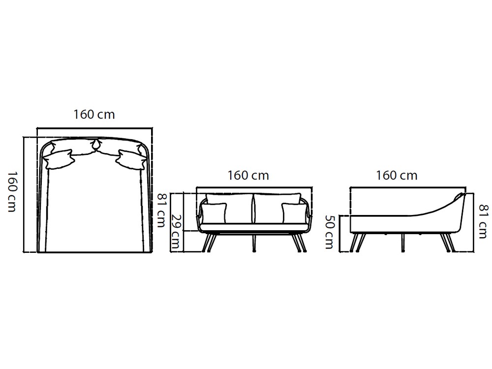 Daybed de aluminio y cuerda trenzada con colchoneta tapizada Serpent de Skyline Design - 3