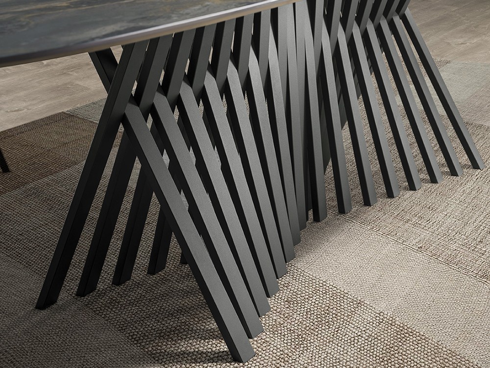 Mesa Alf Fix Porcelánico con base de metal negro Metal de Mobles Nacher - 3