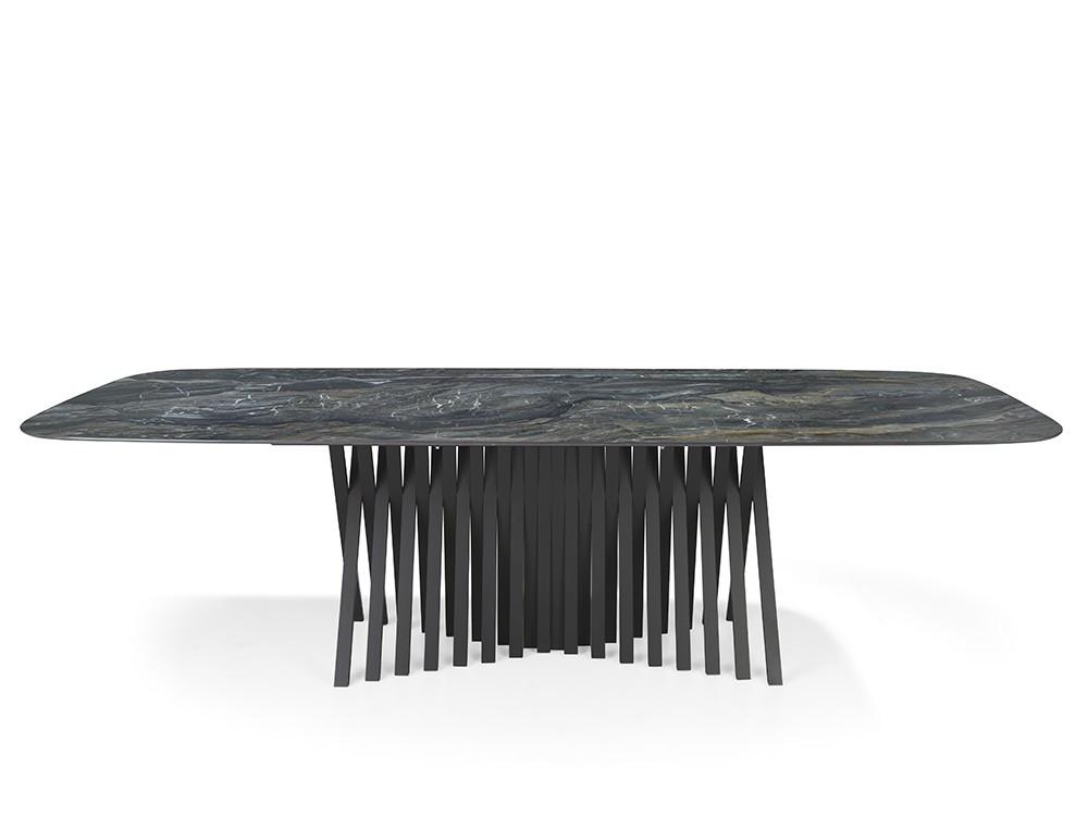 Mesa Alf Fix Porcelánico con base de metal negro Metal de Mobles Nacher - 2