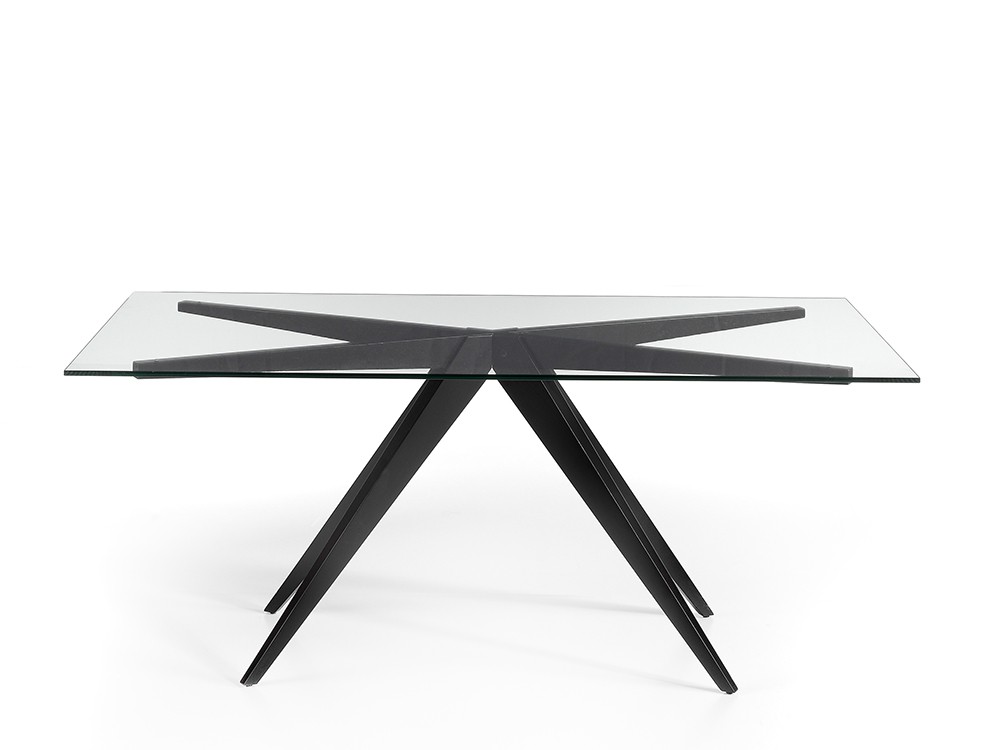 Mesa August B CH Design con base de madera y sobre de cristal templado de Mobles Nacher - 2