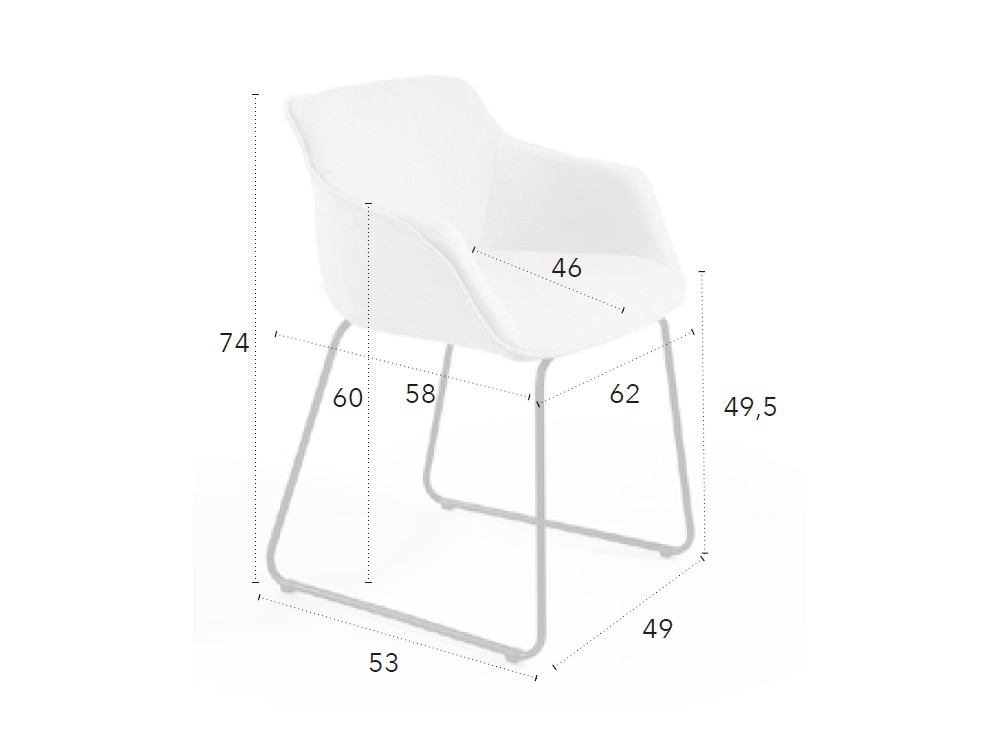 Silla Jax F con patas trineo CH Design  de Mobles Nacher - 5