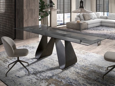 Mesa extensible Papallona cristal de Mobles Nacher - 1