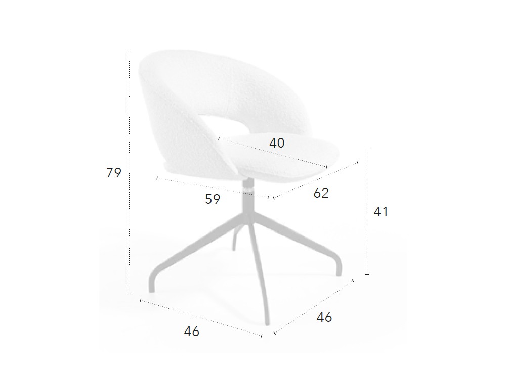 Silla giratoria Ozzy B Bouclé CH Design de Mobles Nacher - 3