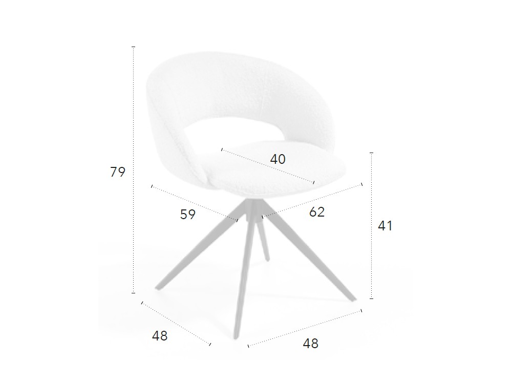 Silla giratoria Ozzy D Bouclé CH Design de Mobles Nacher - 3