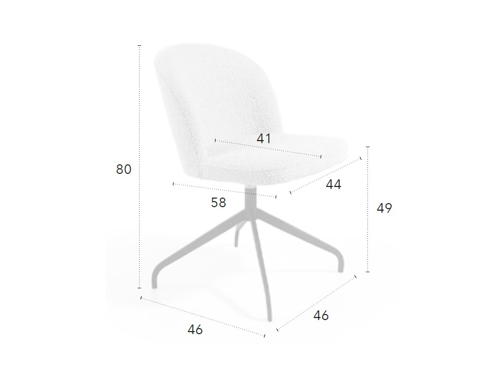 Silla giratoria Wendy B Bouclé CH Design de Mobles Nacher - 3