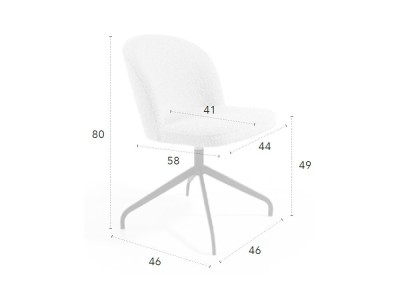 Silla giratoria Wendy B Bouclé CH Design de Mobles Nacher - 3