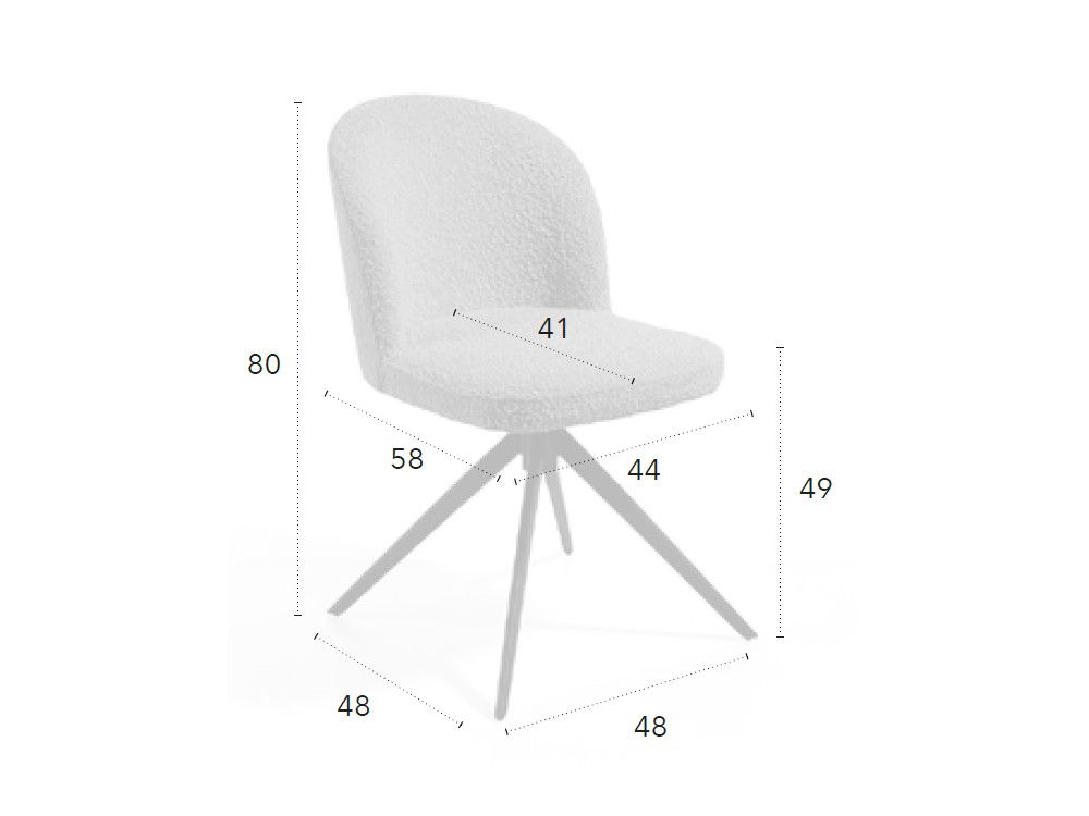 Silla giratoria Wendy C Bouclé CH Design de Mobles Nacher - 3