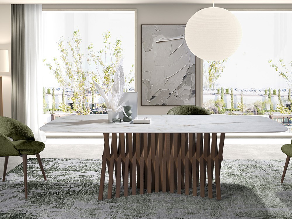 Mesa Alf Fix Keramic Wood de Mobles Nacher - 1