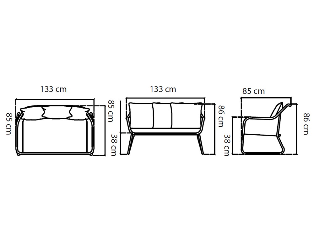 Sofá para exterior de aluminio y cuerda trenzada Moma de skyline design - 7