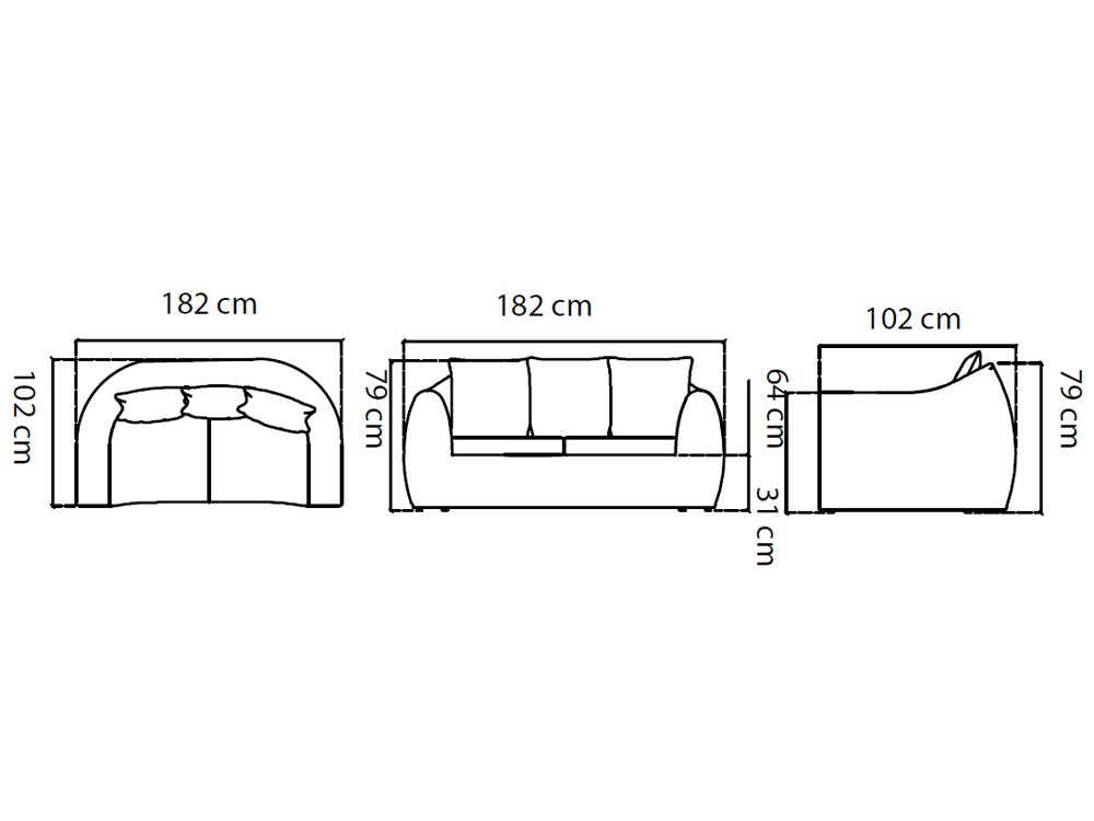 Sofa de dos o tres plazas de fibra trenzada Ruby Skyline Design - 4
