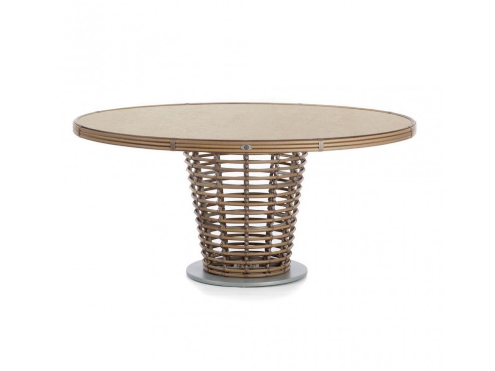 Mesa redonda de fibra sintética trenzada y sobre dekton Ruby de Skyline Design - 2