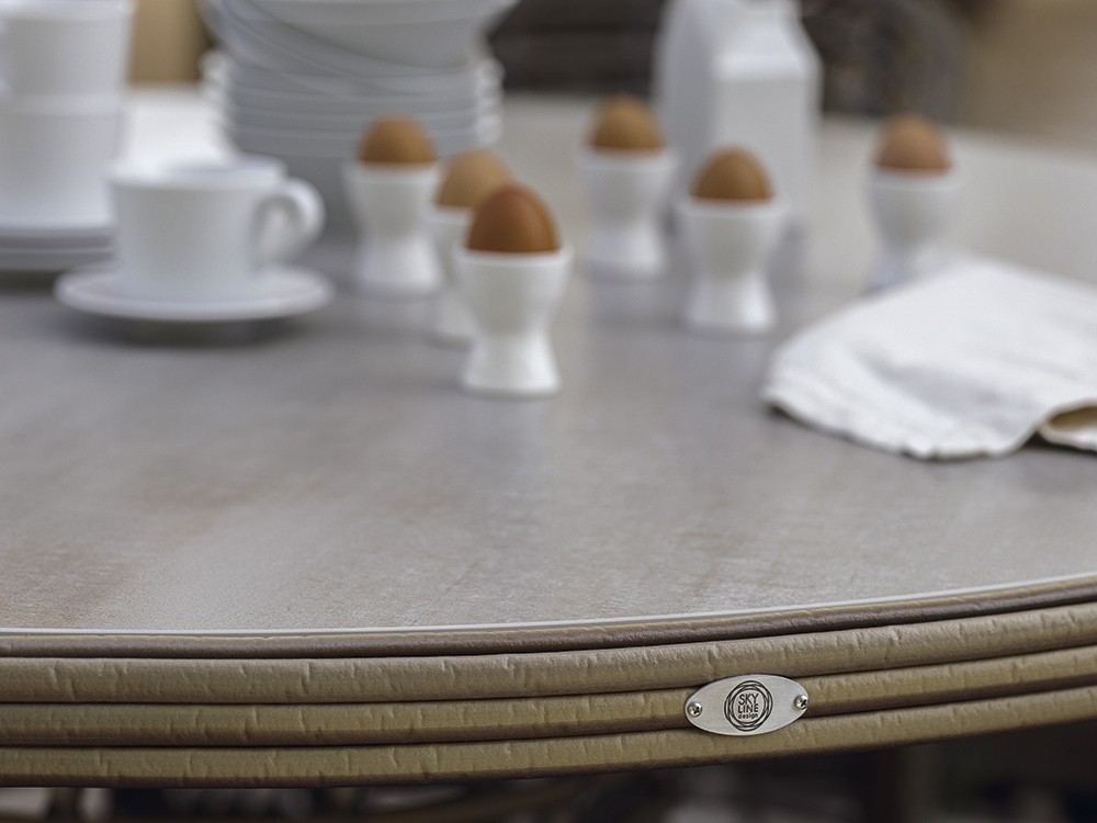 Mesa redonda de fibra sintética trenzada y sobre dekton Ruby de Skyline Design - 3