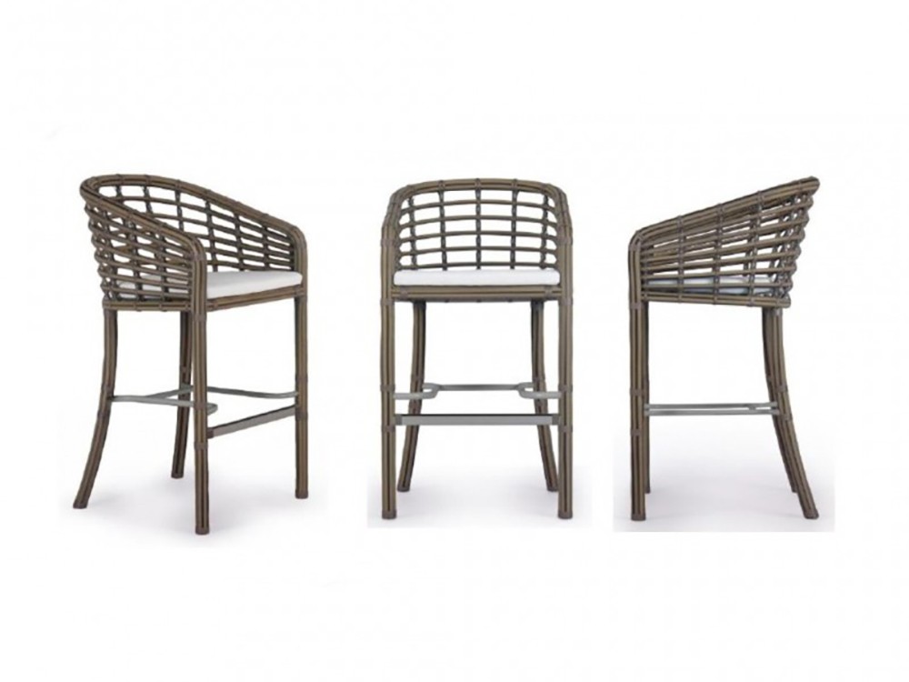 Taburete de exterior de fibra sintética trenzada Ruby de Skyline Design - 4