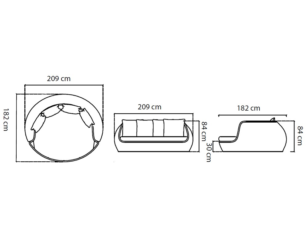Cama de jardín de fibra sintética trenzada Ruby de Skyline Design - 3
