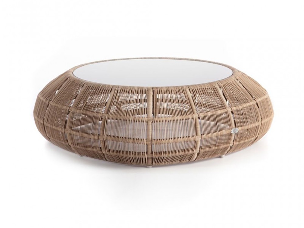 Mesa de centro de fibra sintética trenzada y dekton Spa Skyline Design - 1