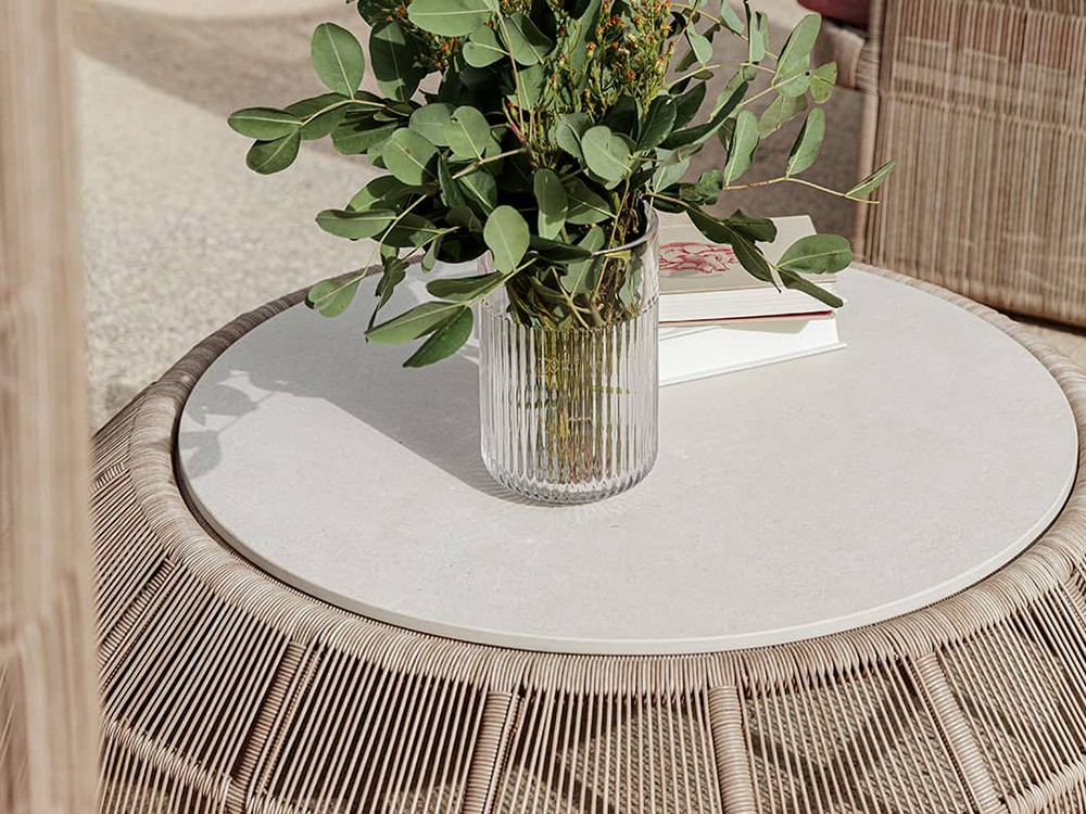 Mesa de centro de fibra sintética trenzada y dekton Spa Skyline Design - 6