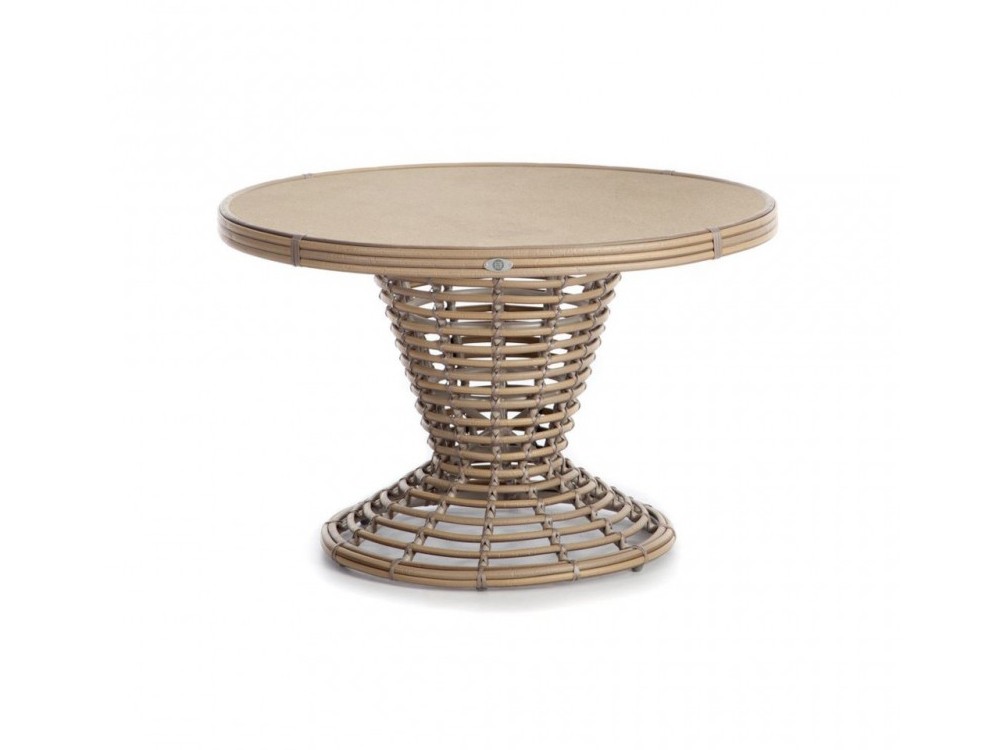 Mesa auxiliar de fibra sintética trenzada y dekton Sunday Skyline Design - 1