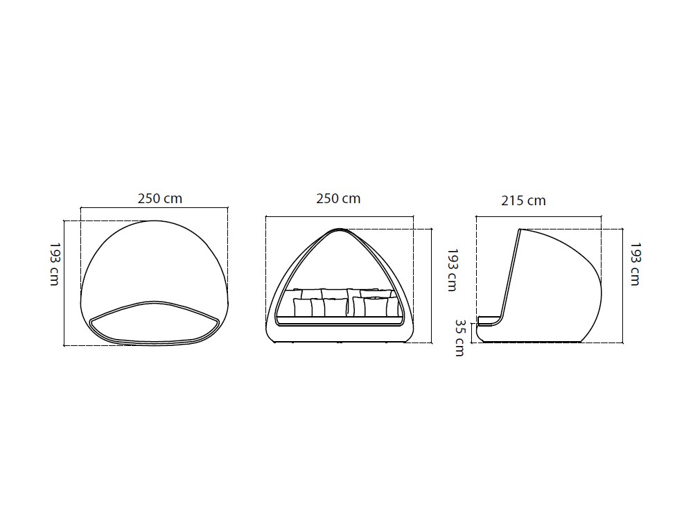 Daybed cubierta de fibra sintética trenzada Shade Skyline Design - 5
