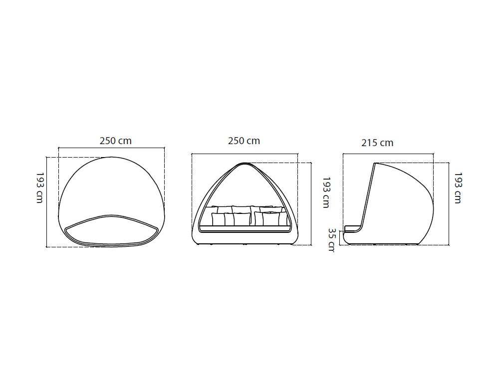 Daybed cubierta de fibra sintética trenzada Shade Betta Skyline Design - 5