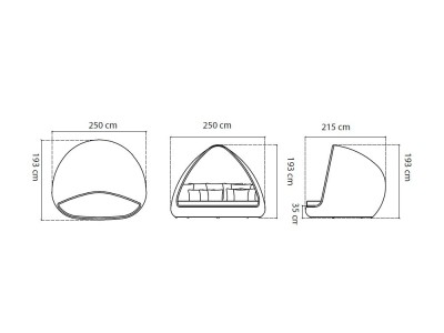 Daybed cubierta de fibra sintética trenzada Shade Betta Skyline Design - 5