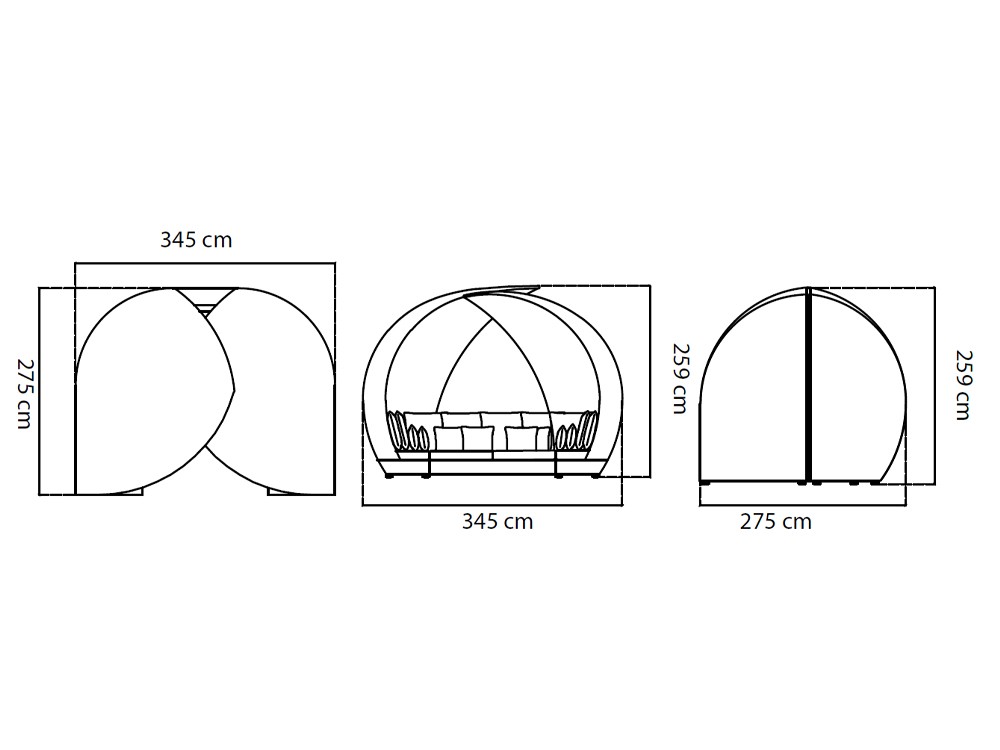 Daybed cerrada de fibra sintética trenzada Spartan Skyline Design - 5