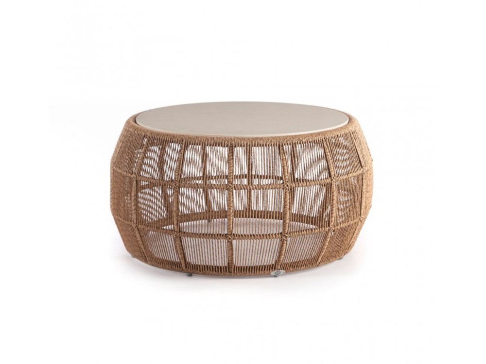 Mesa de centro de fibra sintética trenzada Calixto de Skyline Design - 2