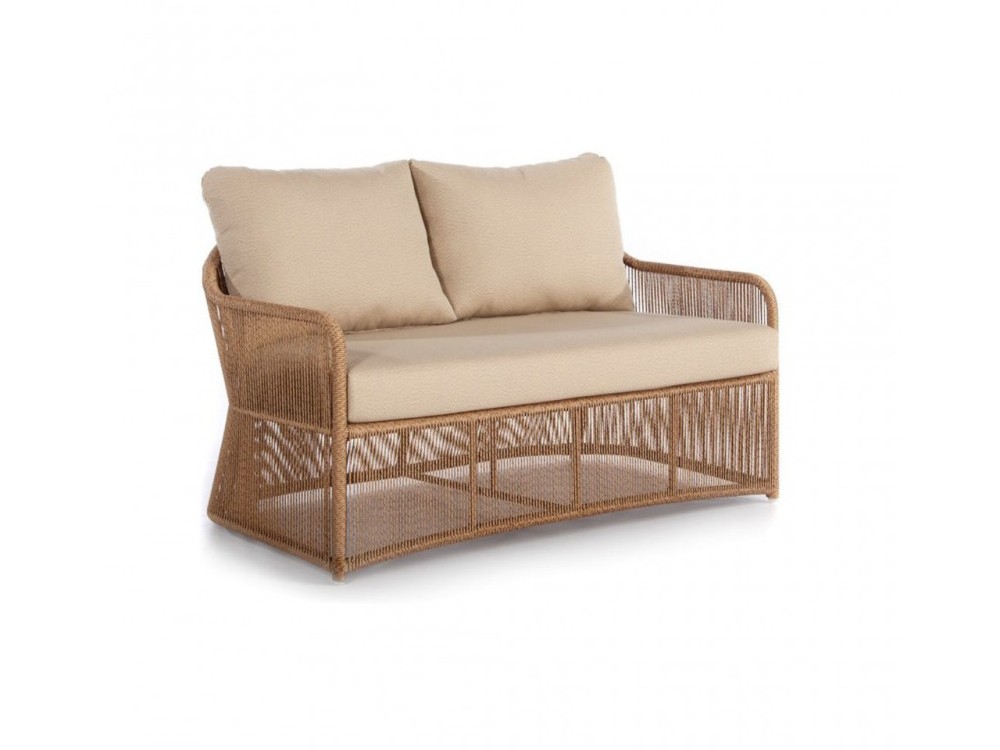 Sofá de dos o tres plazas de fibra sintética trenzada Calixto de Skyline Design - 2