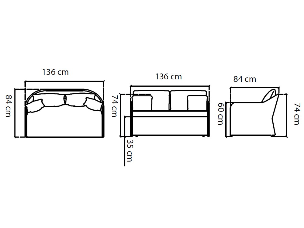 Sofá de dos o tres plazas de fibra sintética trenzada Calixto de Skyline Design - 4