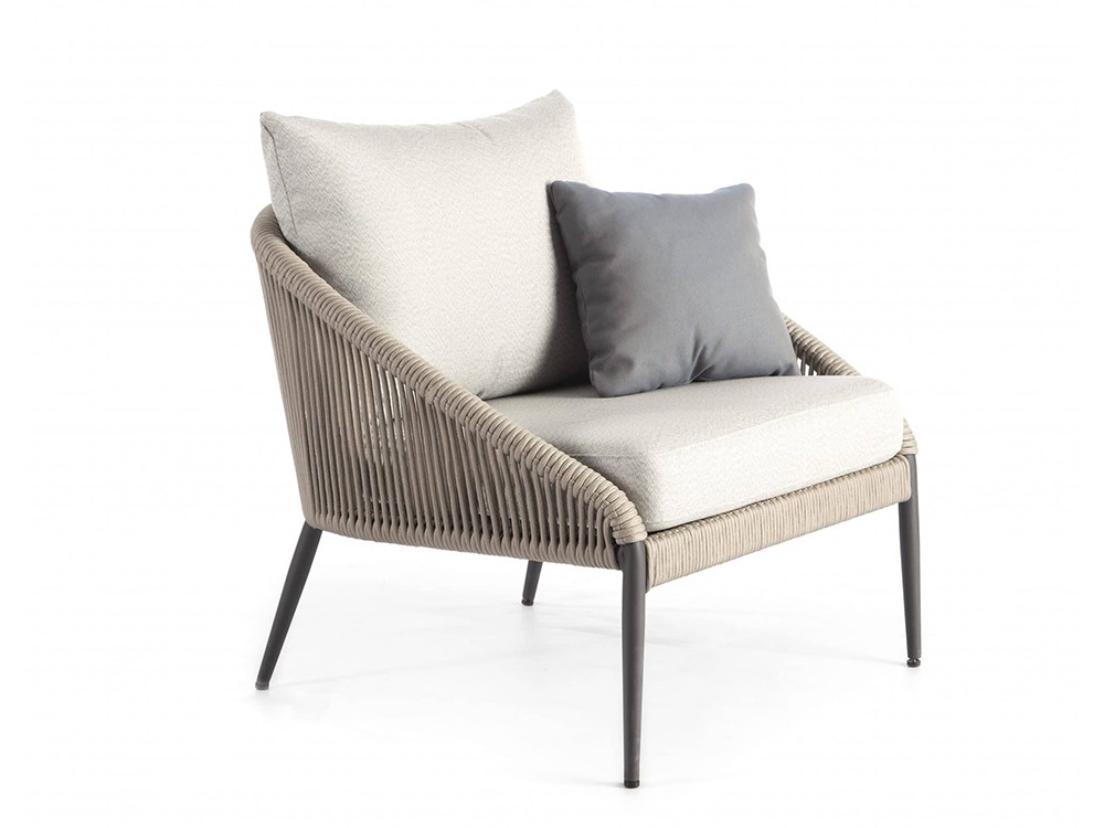 Sillón Rodona de cuerda trenzada y aluminio Skyline Design - 2