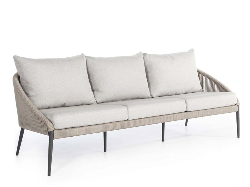 Sofá de dos o tres plazas Rodona de cuerda trenzada y aluminio de Skyline Design - 3